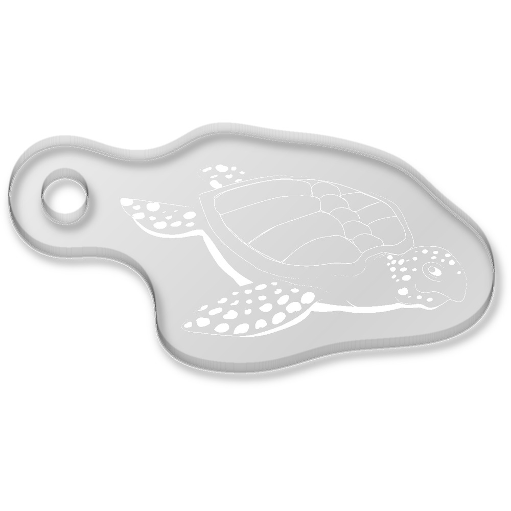 'Turtle' Laser-Engraved Clear Shaped Acrylic Keyring / Keychain / Key Fob / Bag Tag (AK00009315)
