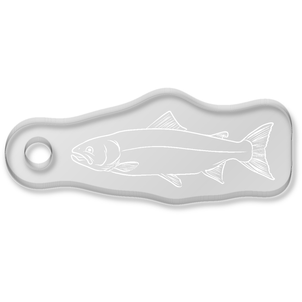 'Fish' Laser-Engraved Clear Shaped Acrylic Keyring / Keychain / Key Fob / Bag Tag (AK00009831)