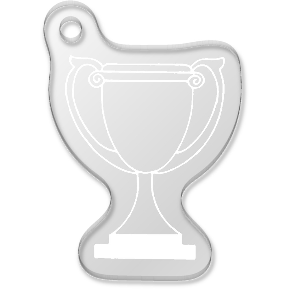'Winning Trophy' Laser-Engraved Clear Shaped Acrylic Keyring / Keychain / Key Fob / Bag Tag (AK00010753)