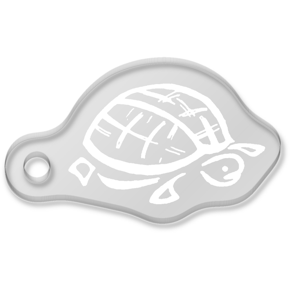 'Tortoise' Laser-Engraved Clear Shaped Acrylic Keyring / Keychain / Key Fob / Bag Tag (AK00011887)