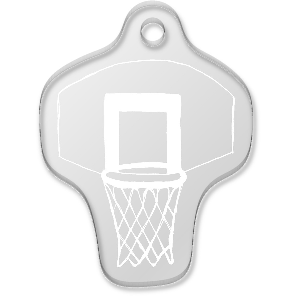 'Basketball Net' Laser-Engraved Clear Shaped Acrylic Keyring / Keychain / Key Fob / Bag Tag (AK00012597)