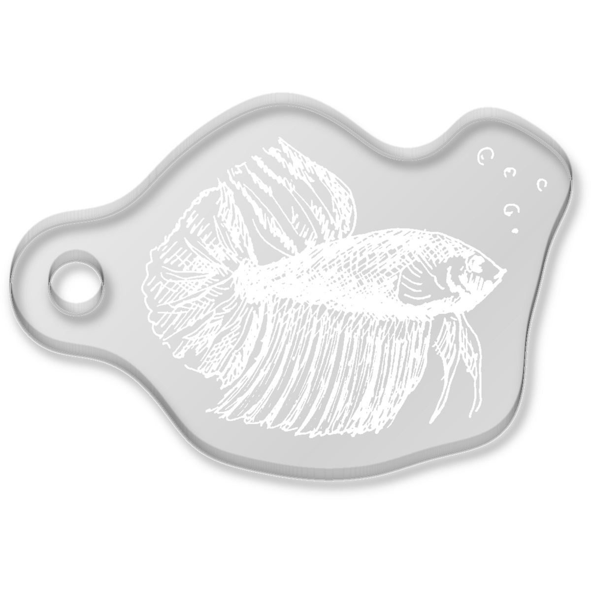 'Tropical Fish' Laser-Engraved Clear Shaped Acrylic Keyring / Keychain / Key Fob / Bag Tag (AK00016089)