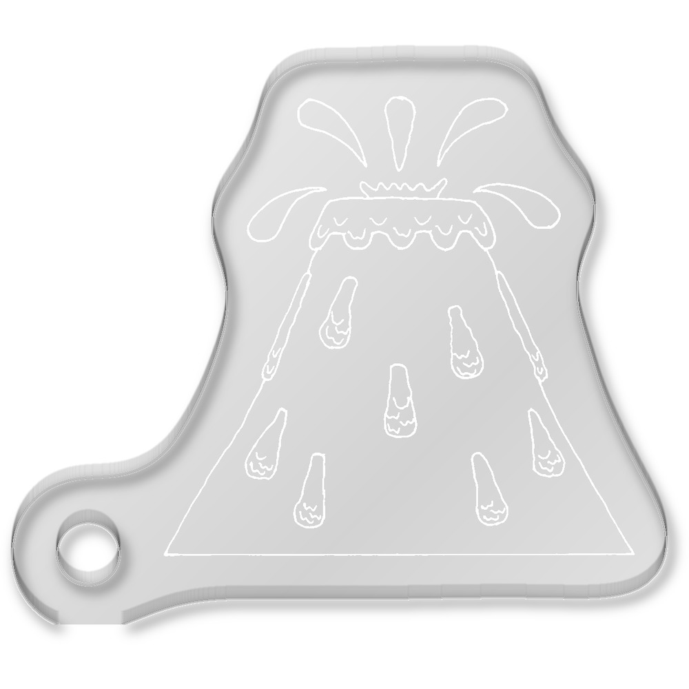 'Volcano' Laser-Engraved Clear Shaped Acrylic Keyring / Keychain / Key Fob / Bag Tag (AK00016321)