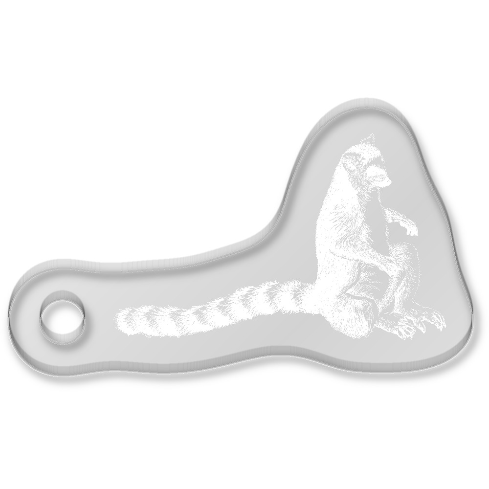'Ring Tailed Lemur' Laser-Engraved Clear Shaped Acrylic Keyring / Keychain / Key Fob / Bag Tag (AK00016949)