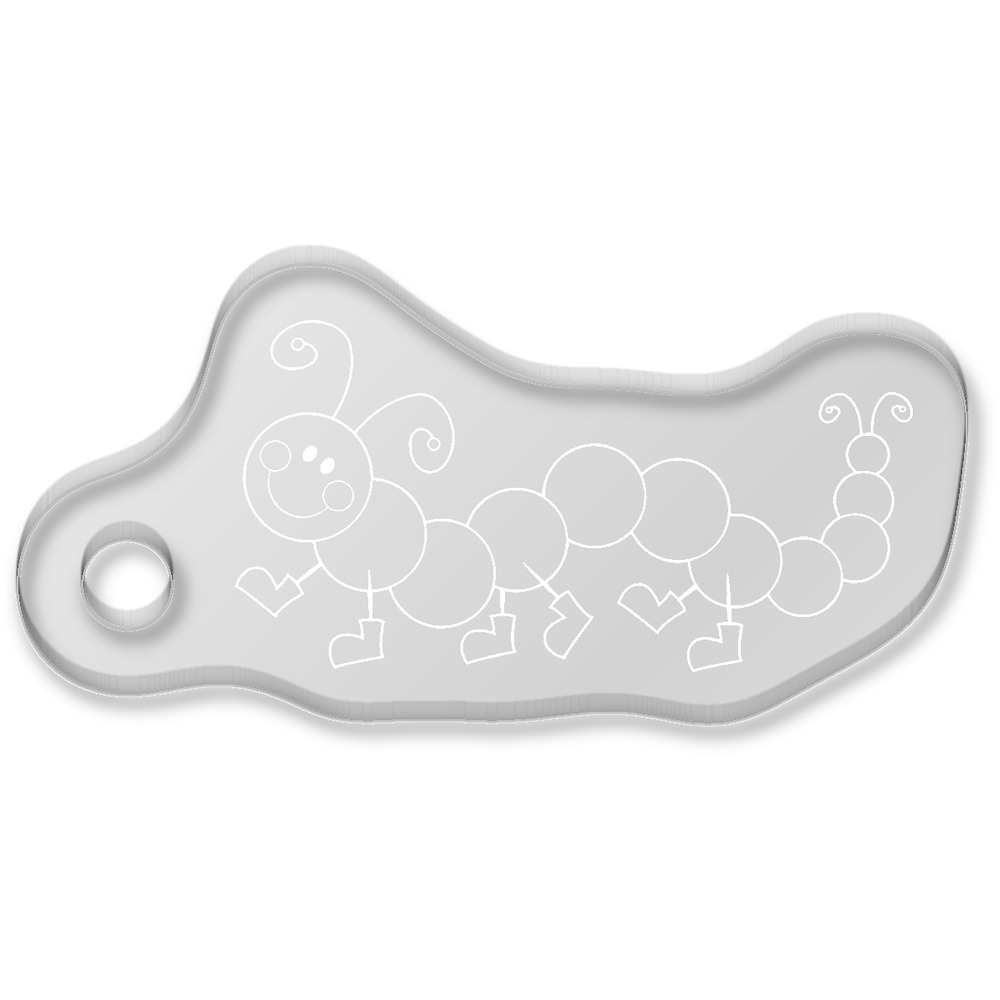 'Caterpillar' Laser-Engraved Clear Shaped Acrylic Keyring / Keychain / Key Fob / Bag Tag (AK00017279)