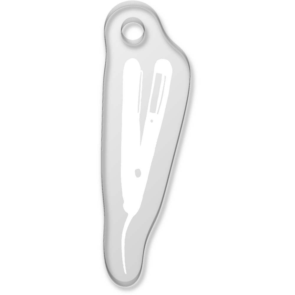 'Hair Straighteners' Shaped Clear Acrylic Keyring (AK00017479)