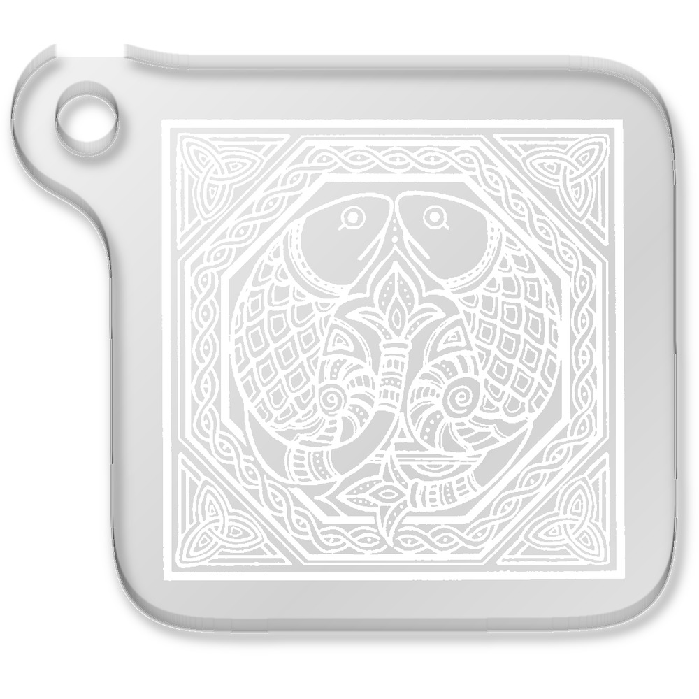 'Celtic Fish Motif' Laser-Engraved Clear Shaped Acrylic Keyring / Keychain / Key Fob / Bag Tag (AK00017729)