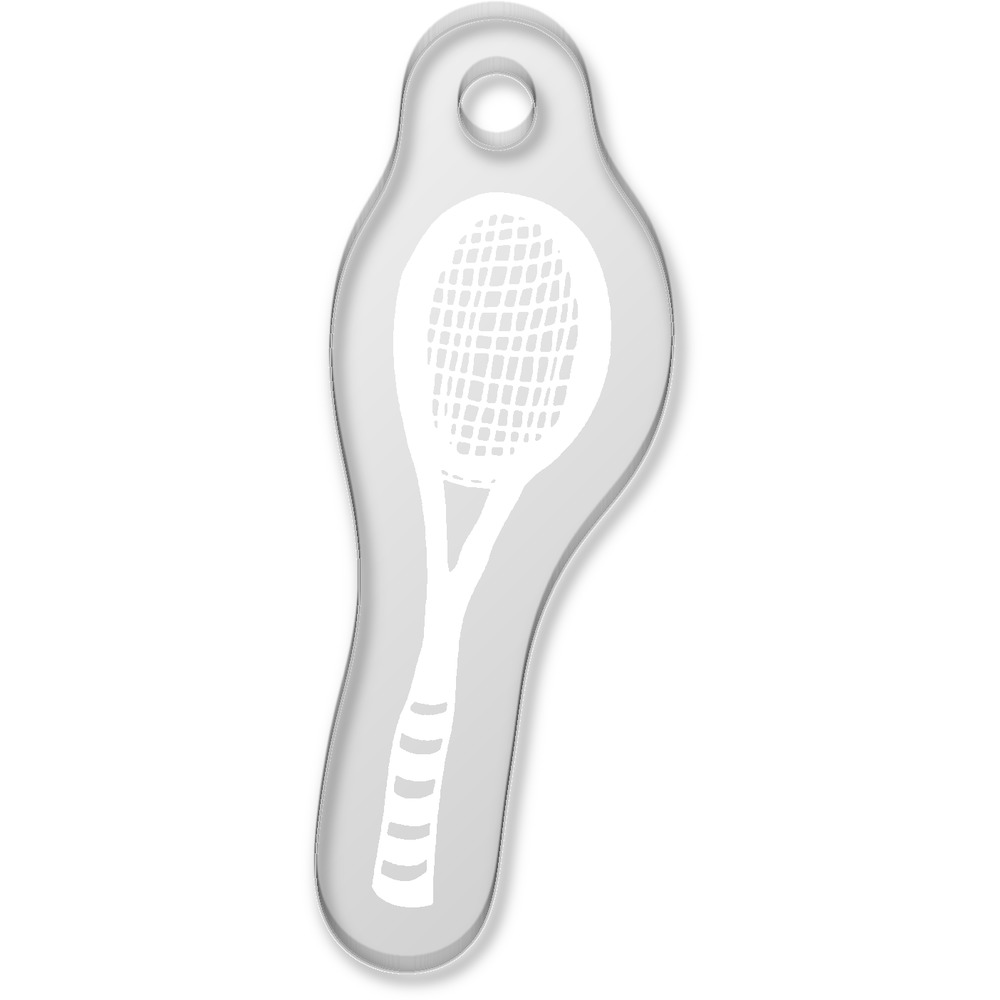 'Tennis Racket' Laser-Engraved Clear Shaped Acrylic Keyring / Keychain / Key Fob / Bag Tag (AK00018645)
