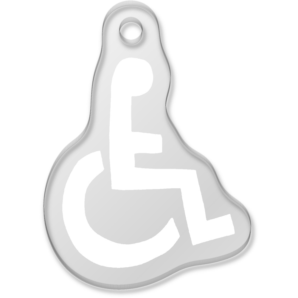 'Wheelchair Symbol' Laser-Engraved Clear Shaped Acrylic Keyring / Keychain / Key Fob / Bag Tag (AK00022061)