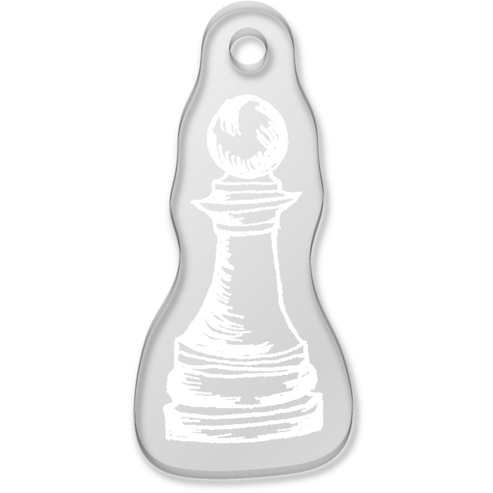 'Chess Pawn' Laser-Engraved Clear Shaped Acrylic Keyring / Keychain / Key Fob / Bag Tag (AK00023894)