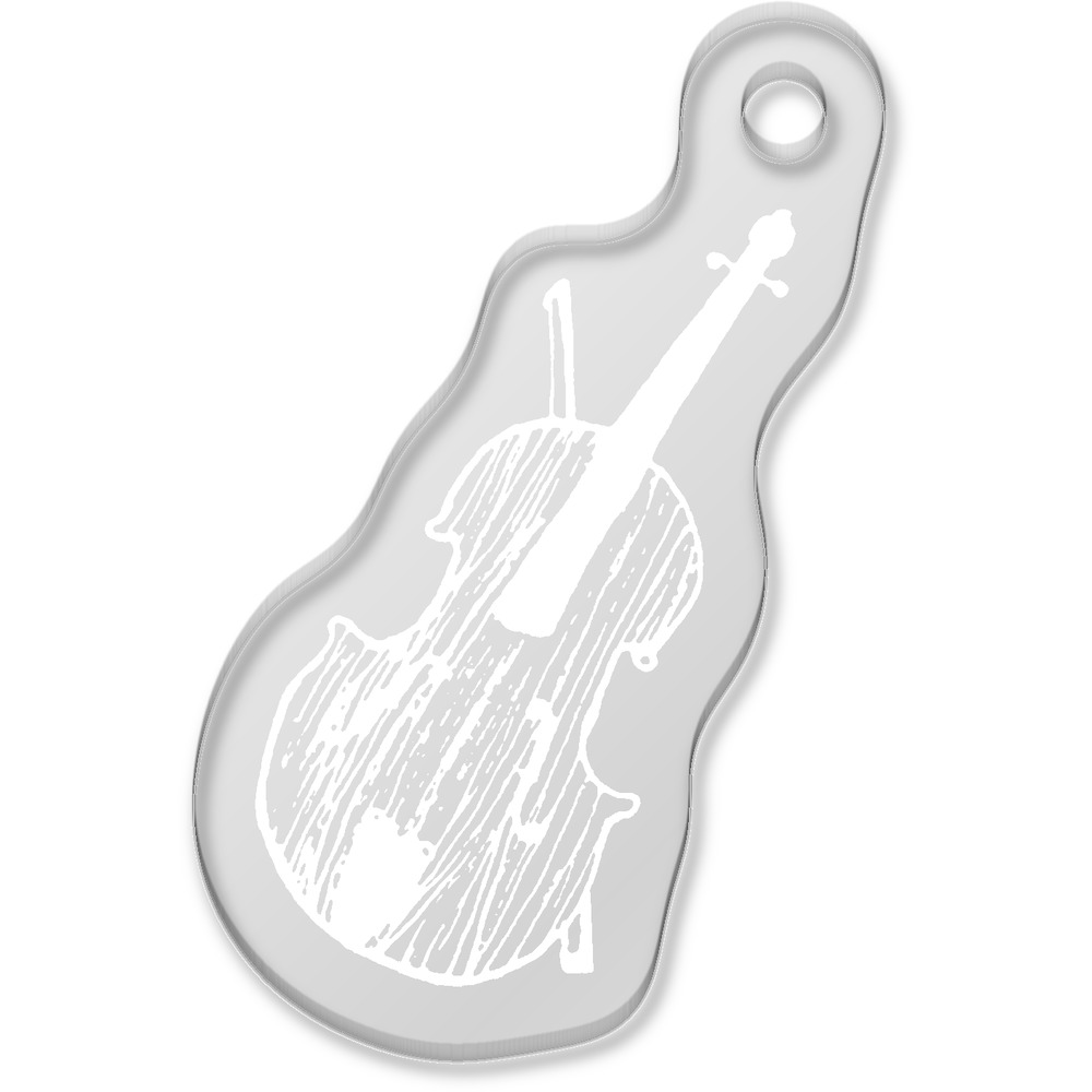 'Violin' Laser-Engraved Clear Shaped Acrylic Keyring / Keychain / Key Fob / Bag Tag (AK00024107)
