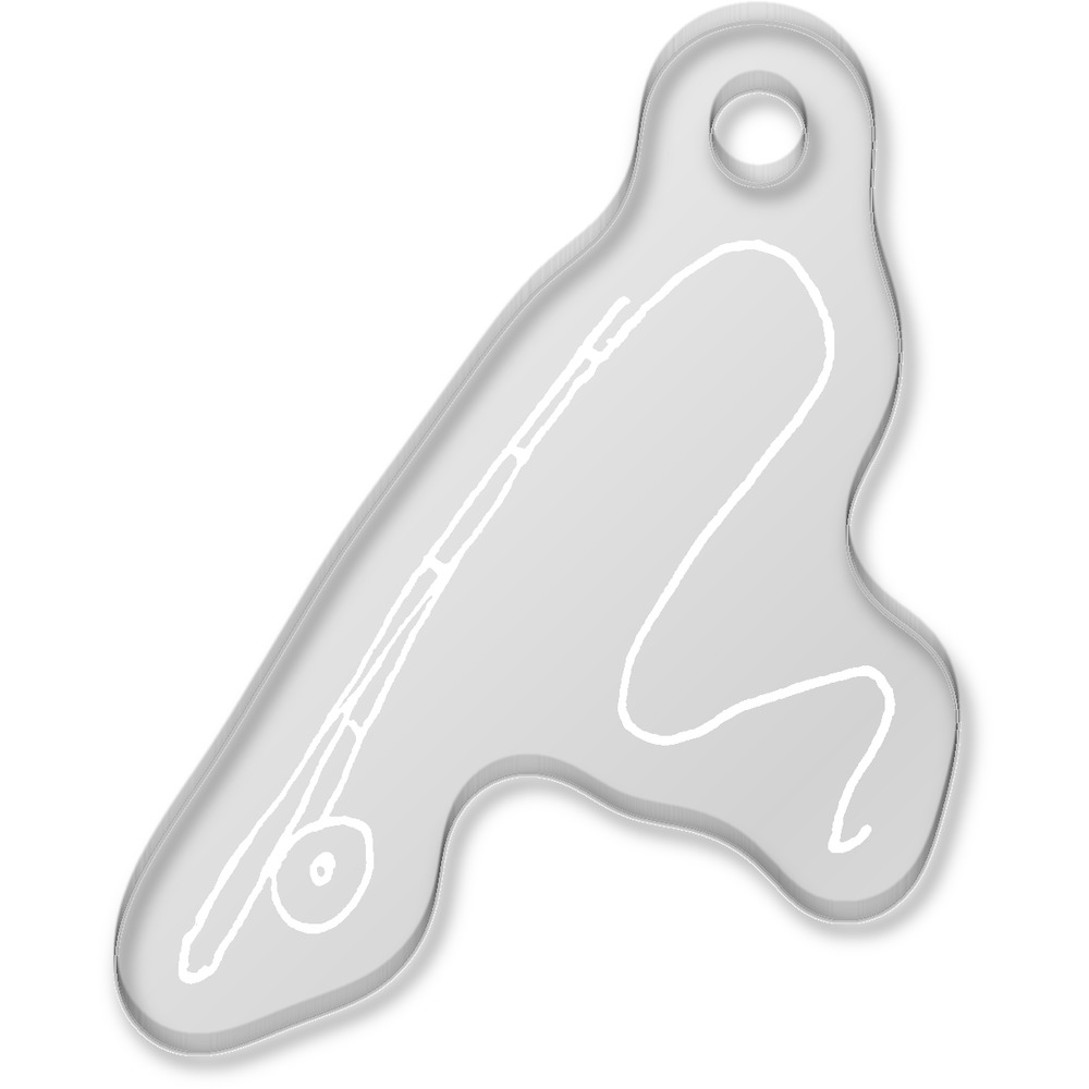 'Fishing Rod' Laser-Engraved Clear Shaped Acrylic Keyring / Keychain / Key Fob / Bag Tag (AK00031586)