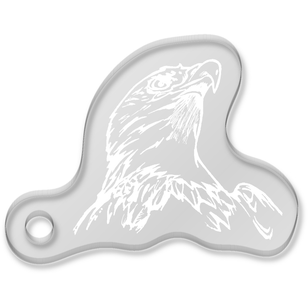 'Majestic Eagle' Laser-Engraved Clear Shaped Acrylic Keyring / Keychain / Key Fob / Bag Tag (AK00032396)