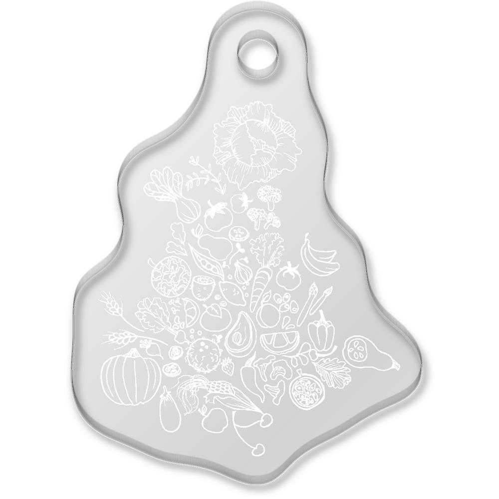 'Fruits & Vegetables' Shaped Clear Acrylic Keyring (AK00033032)