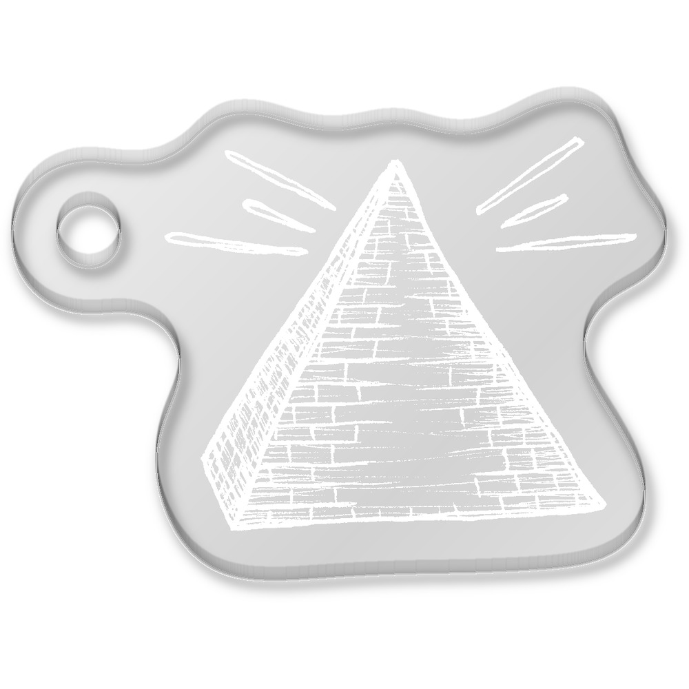 'Stone Pyramid' Laser-Engraved Clear Shaped Acrylic Keyring / Keychain / Key Fob / Bag Tag (AK00034889)