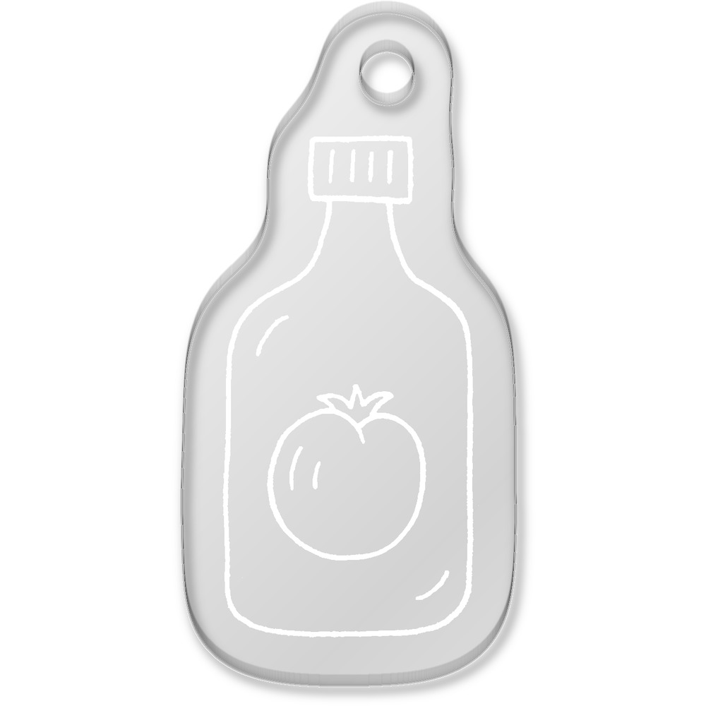 'Ketchup Bottle' Laser-Engraved Clear Shaped Acrylic Keyring / Keychain / Key Fob / Bag Tag (AK00035033)