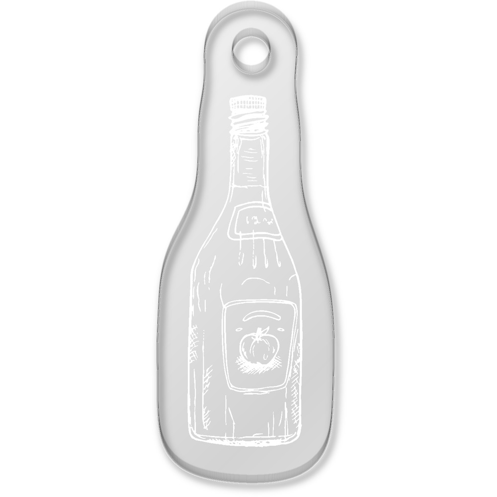 'Tomato Ketchup Bottle' Laser-Engraved Clear Shaped Acrylic Keyring / Keychain / Key Fob / Bag Tag (AK00035447)