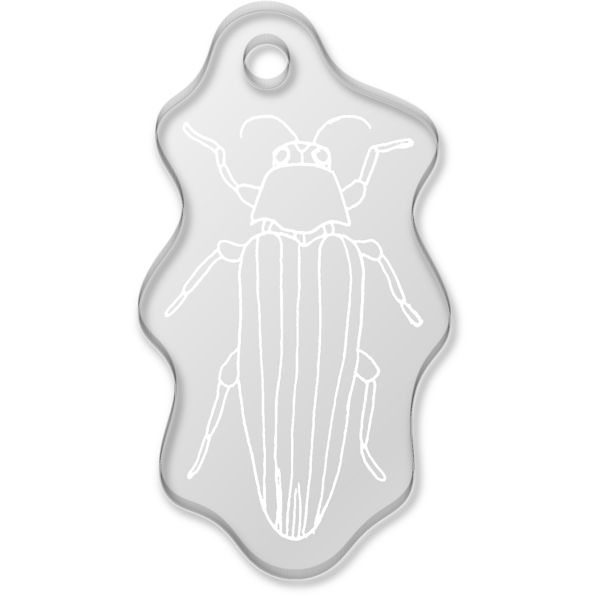 'Creepy Cockroach' Laser-Engraved Clear Shaped Acrylic Keyring / Keychain / Key Fob / Bag Tag (AK00038534)