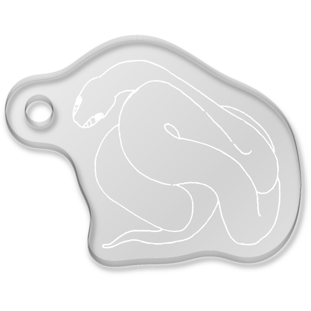 'Corn Snake' Laser-Engraved Clear Shaped Acrylic Keyring / Keychain / Key Fob / Bag Tag (AK00038579)