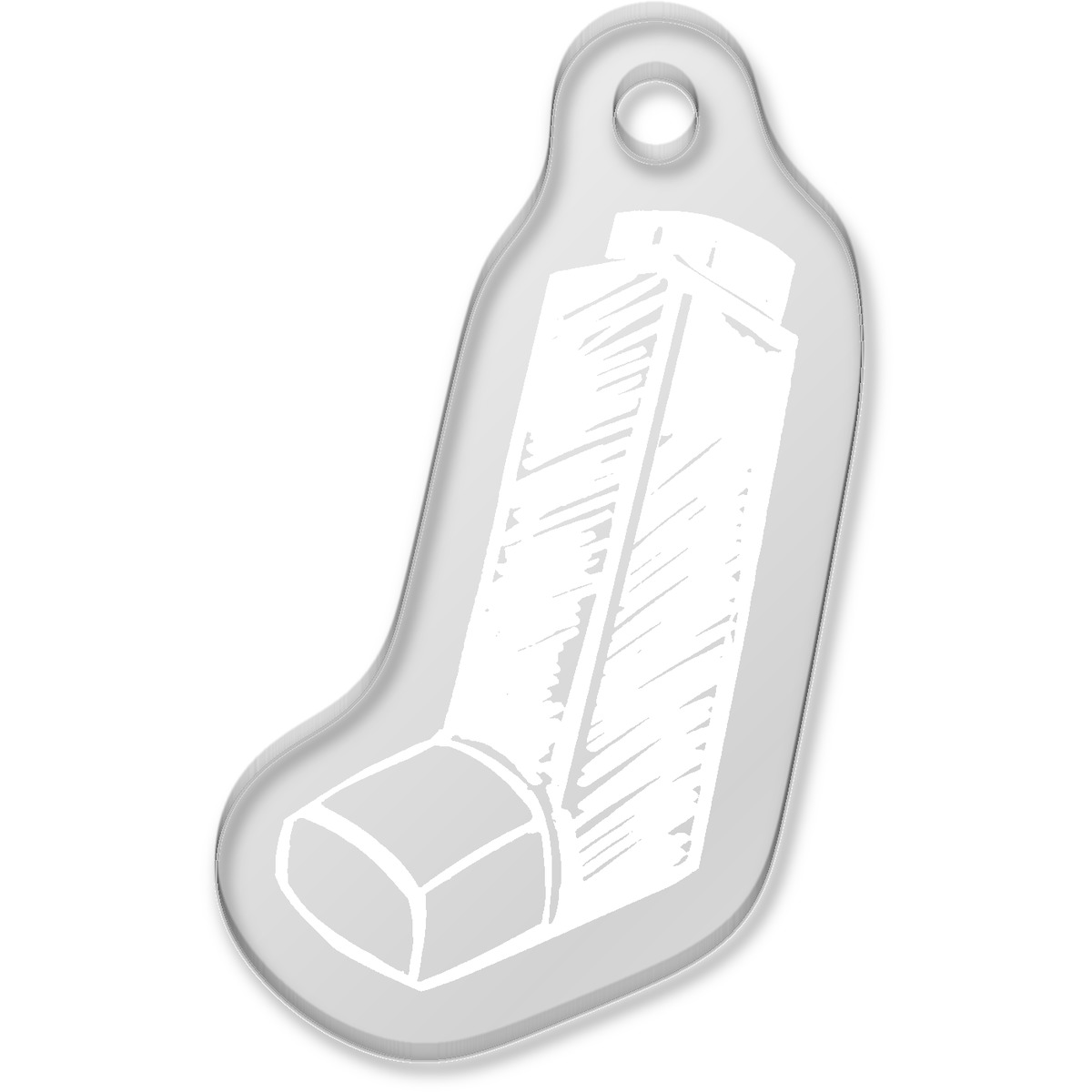 'Medical Inhaler' Laser-Engraved Clear Shaped Acrylic Keyring / Keychain / Key Fob / Bag Tag (AK00040166)