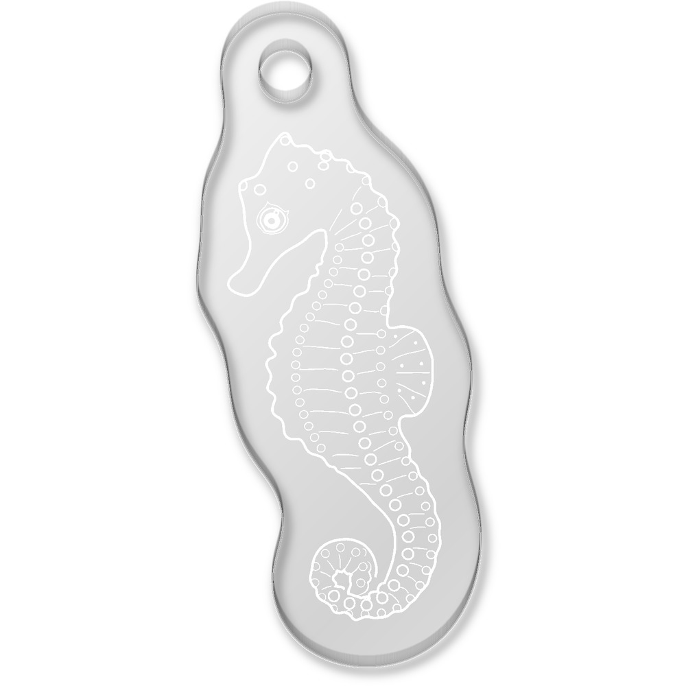 'Seahorse' Laser-Engraved Clear Shaped Acrylic Keyring / Keychain / Key Fob / Bag Tag (AK00041219)