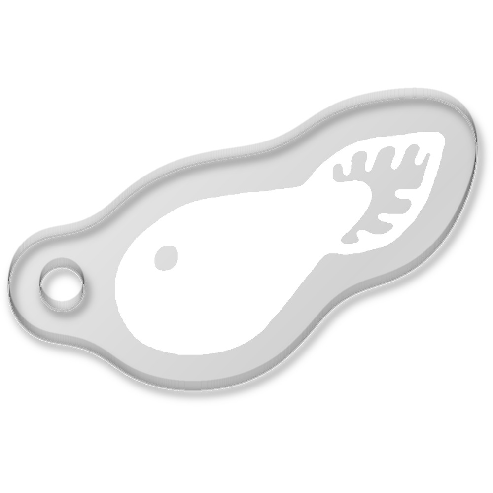 'Pond Tadpole' Laser-Engraved Clear Shaped Acrylic Keyring / Keychain / Key Fob / Bag Tag (AK00042074)