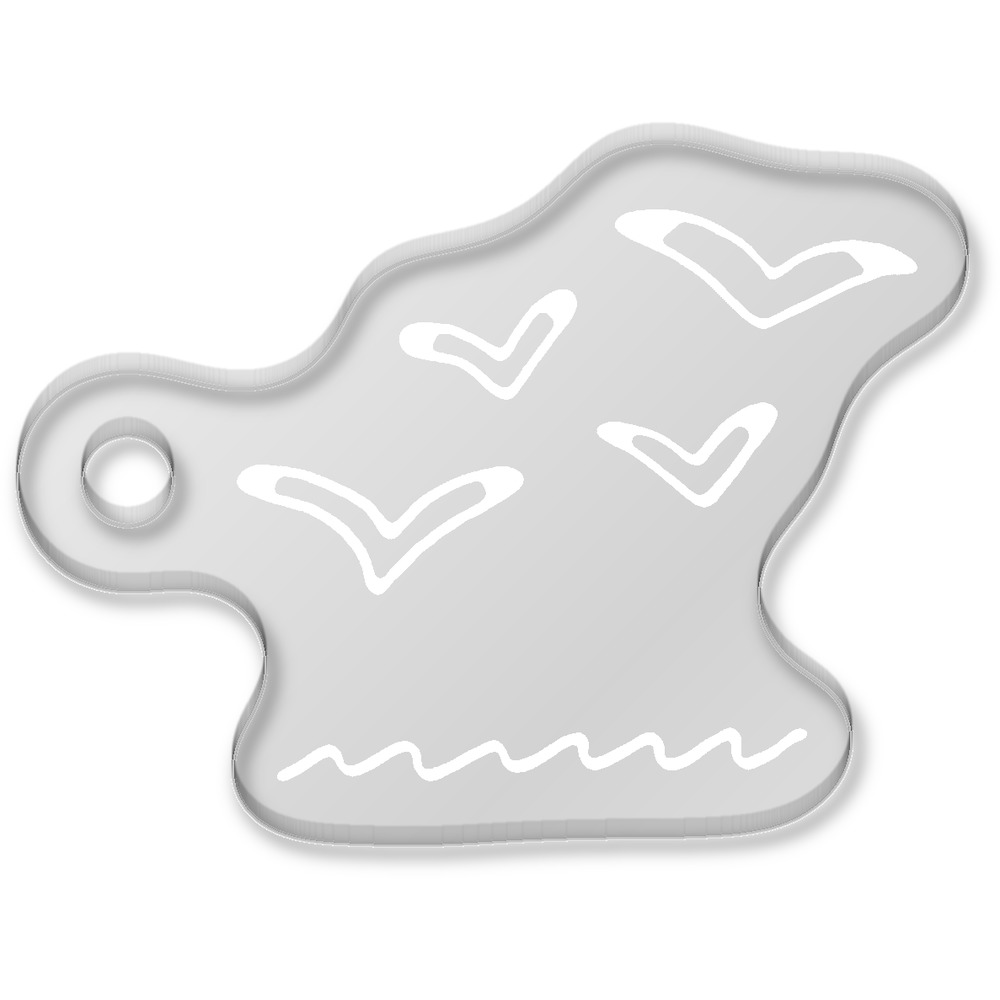 'Flying Seagulls' Shaped Clear Acrylic Keyring (AK00043691)