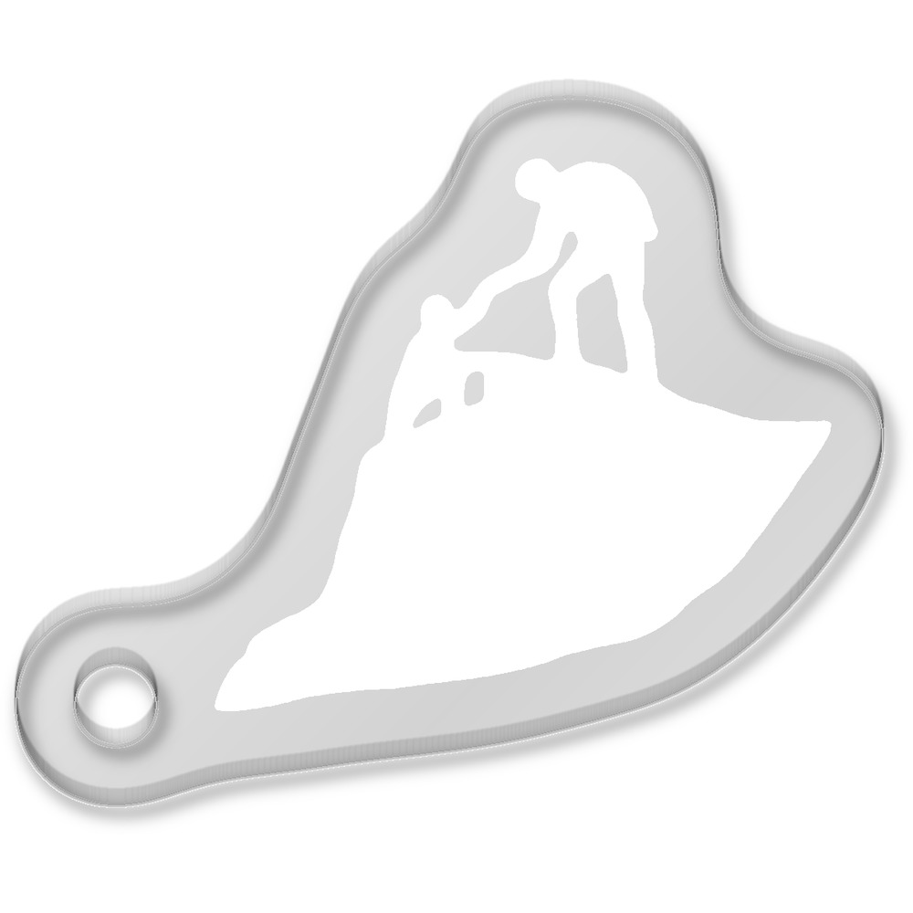 'Mountain Climbing' Laser-Engraved Clear Shaped Acrylic Keyring / Keychain / Key Fob / Bag Tag (AK00046790)