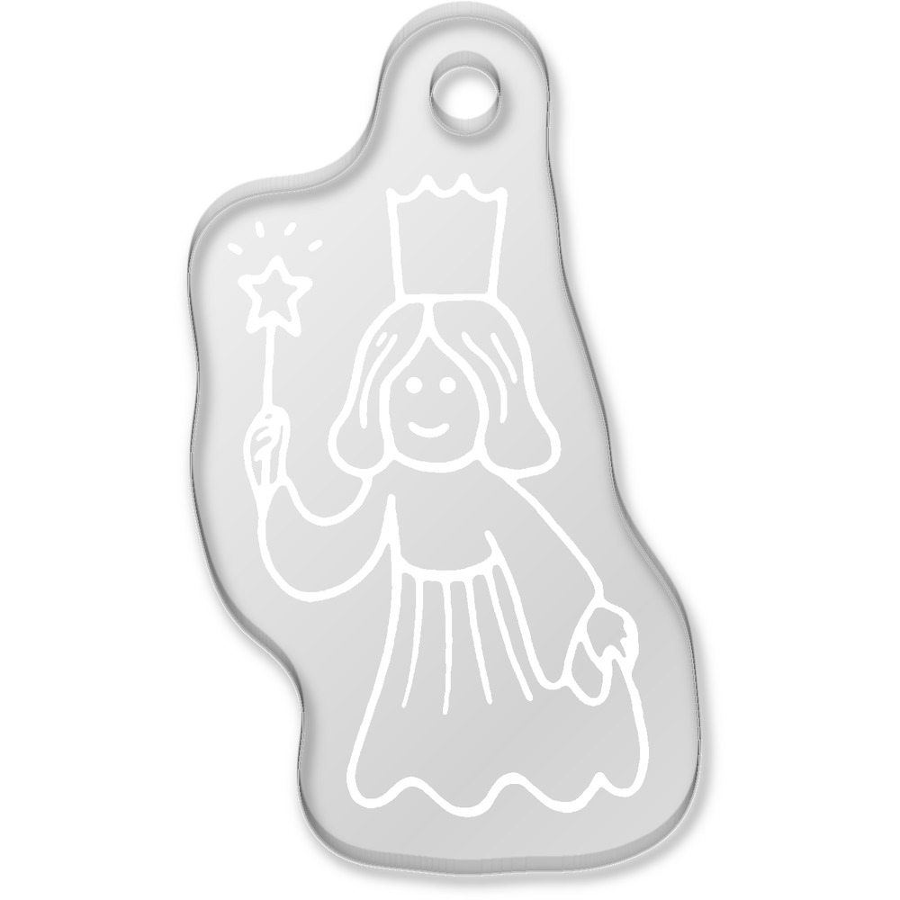 'Fairy Godmother' Laser-Engraved Clear Shaped Acrylic Keyring / Keychain / Key Fob / Bag Tag (AK00046964)
