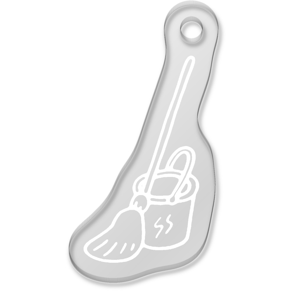 'Mop & Bucket' Laser-Engraved Clear Shaped Acrylic Keyring / Keychain / Key Fob / Bag Tag (AK00047939)