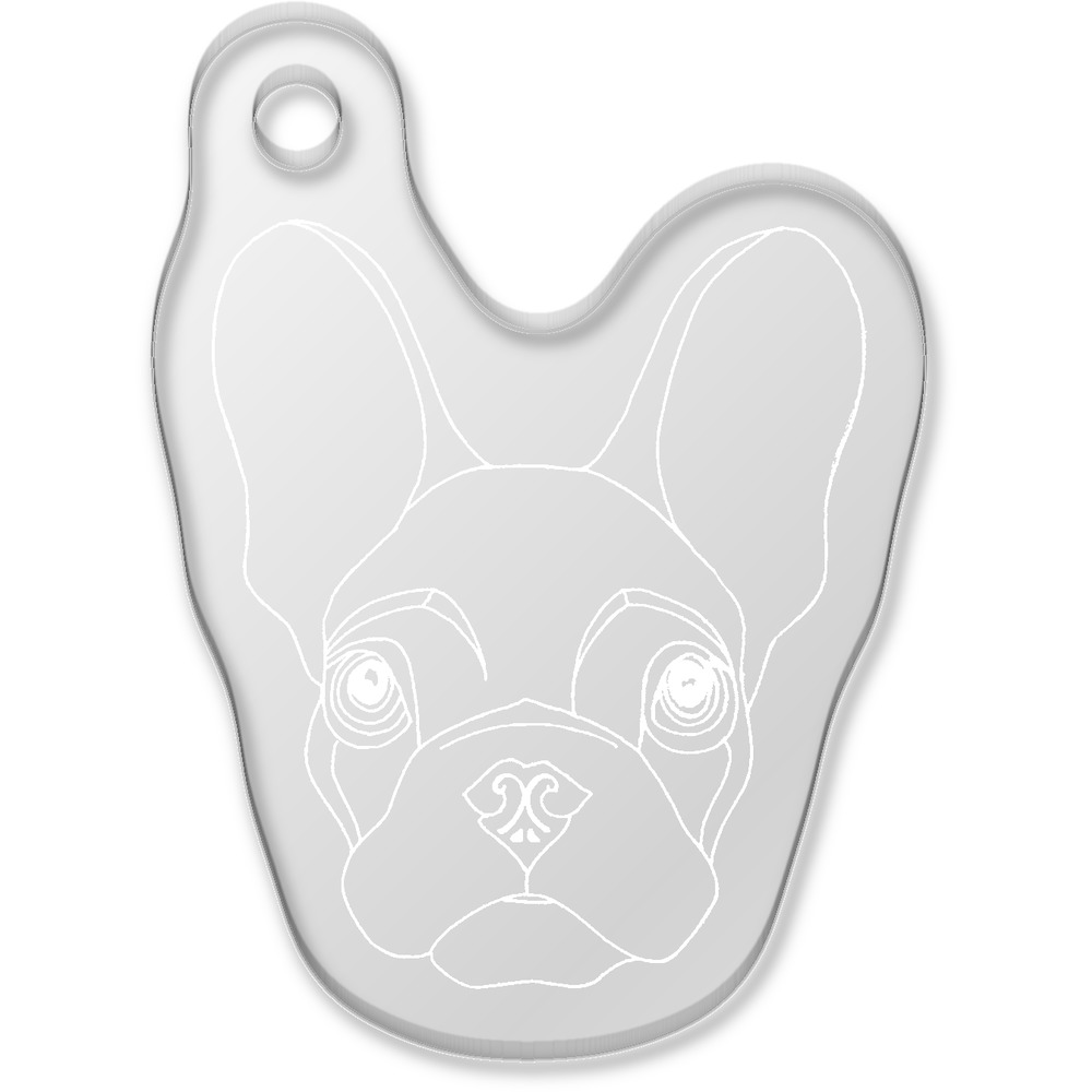 'French Bulldog' Laser-Engraved Clear Shaped Acrylic Keyring / Keychain / Key Fob / Bag Tag (AK00051623)