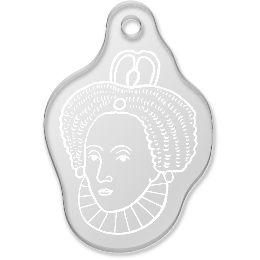 'Queen Elizabeth 1st' Laser-Engraved Clear Shaped Acrylic Keyring / Keychain / Key Fob / Bag Tag (AK00056613)