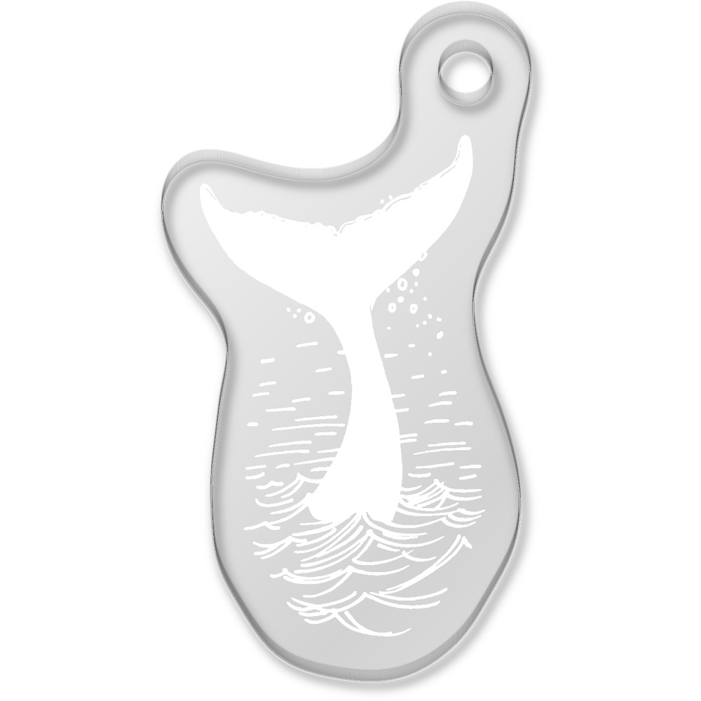'Whale Tail' Laser-Engraved Clear Shaped Acrylic Keyring / Keychain / Key Fob / Bag Tag (AK00057055)