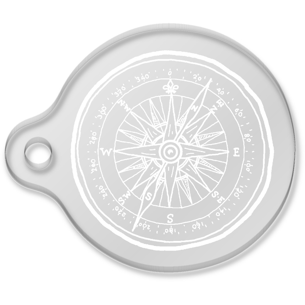 'Scout Compass' Laser-Engraved Clear Shaped Acrylic Keyring / Keychain / Key Fob / Bag Tag (AK00061277)