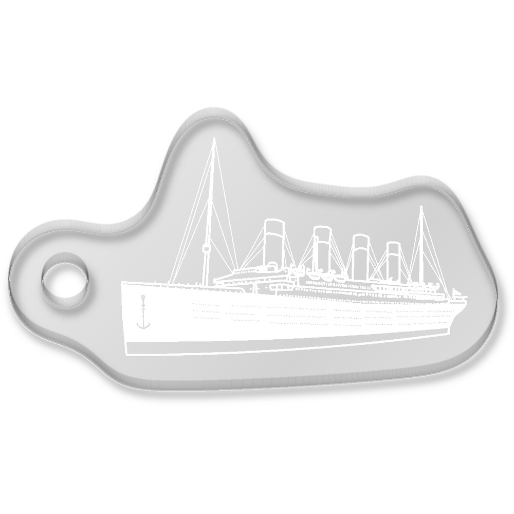 'Titanic' Laser-Engraved Clear Shaped Acrylic Keyring / Keychain / Key Fob / Bag Tag (AK00065118)