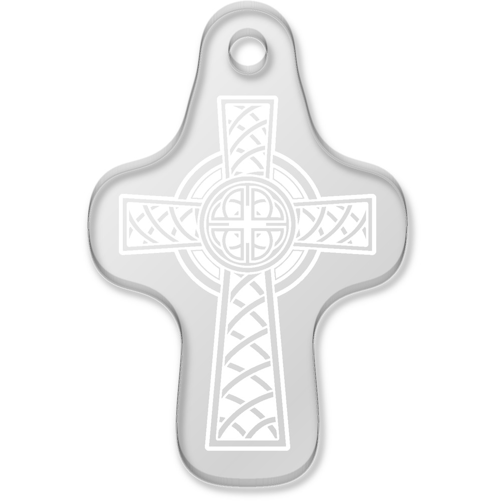 'Celtic Cross' Laser-Engraved Clear Shaped Acrylic Keyring / Keychain / Key Fob / Bag Tag (AK00066633)
