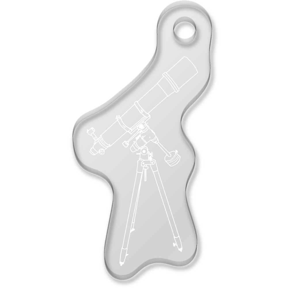 'Telescope' Shaped Clear Acrylic Keyring (AK00067011)