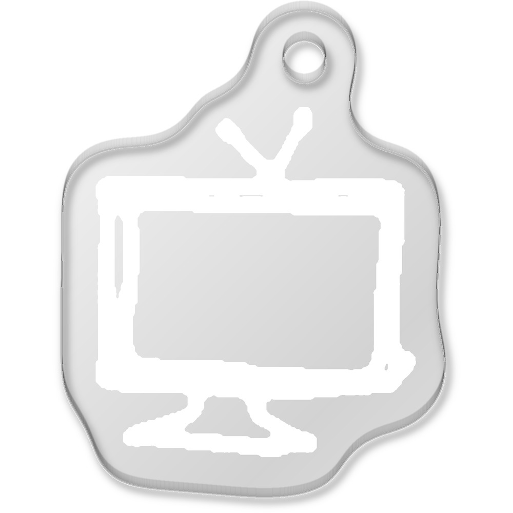 'Television' Shaped Clear Acrylic Keyring (AK00067777)
