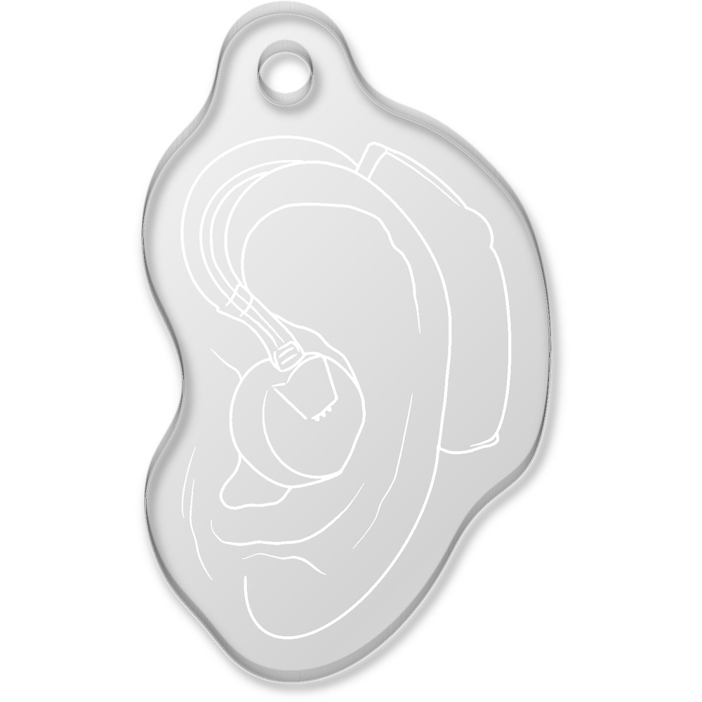 'Hearing Aid' Laser-Engraved Clear Shaped Acrylic Keyring / Keychain / Key Fob / Bag Tag (AK00071027)