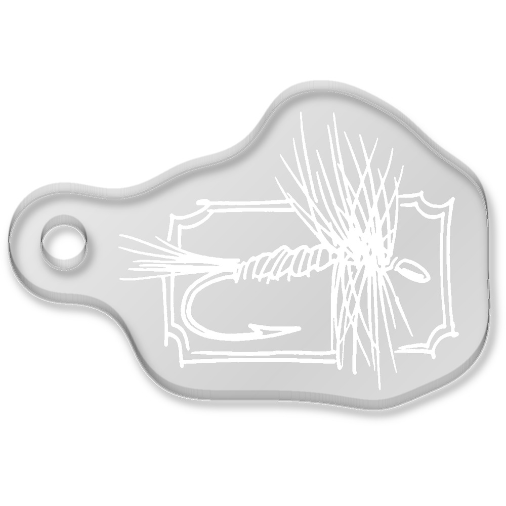 'Fishing Fly' Laser-Engraved Clear Shaped Acrylic Keyring / Keychain / Key Fob / Bag Tag (AK00073961)