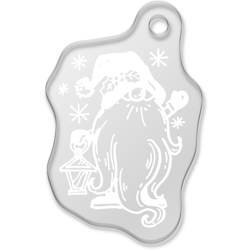 'Gonk With Lantern' Laser-Engraved Clear Shaped Acrylic Keyring / Keychain / Key Fob / Bag Tag (AK00074208)