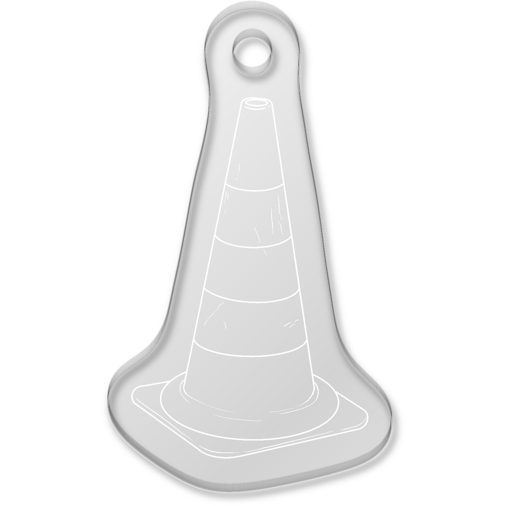 'Traffic Cone' Laser-Engraved Clear Shaped Acrylic Keyring / Keychain / Key Fob / Bag Tag (AK00077465)