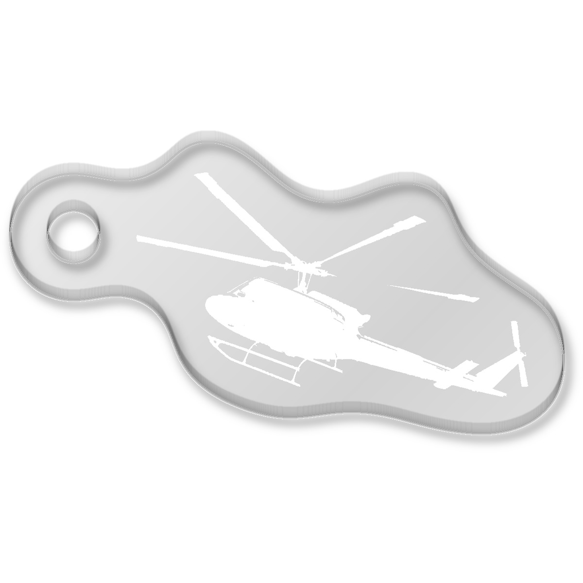 Azeeda Schlüsselanhänger 'Hubschrauber Silhouette' – Klarer Acryl-Anhänger, Lasergraviert (AK018398)