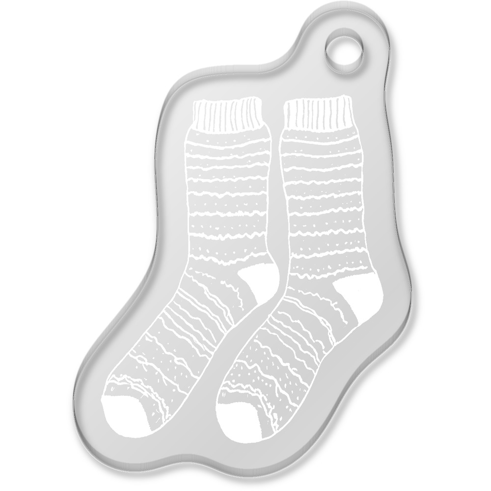 'Wool Socks' Laser-Engraved Clear Shaped Acrylic Keyring / Keychain / Key Fob / Bag Tag (AK00084745)