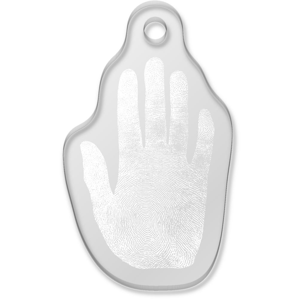 'Handprint' Laser-Engraved Clear Shaped Acrylic Keyring / Keychain / Key Fob / Bag Tag (AK00087641)