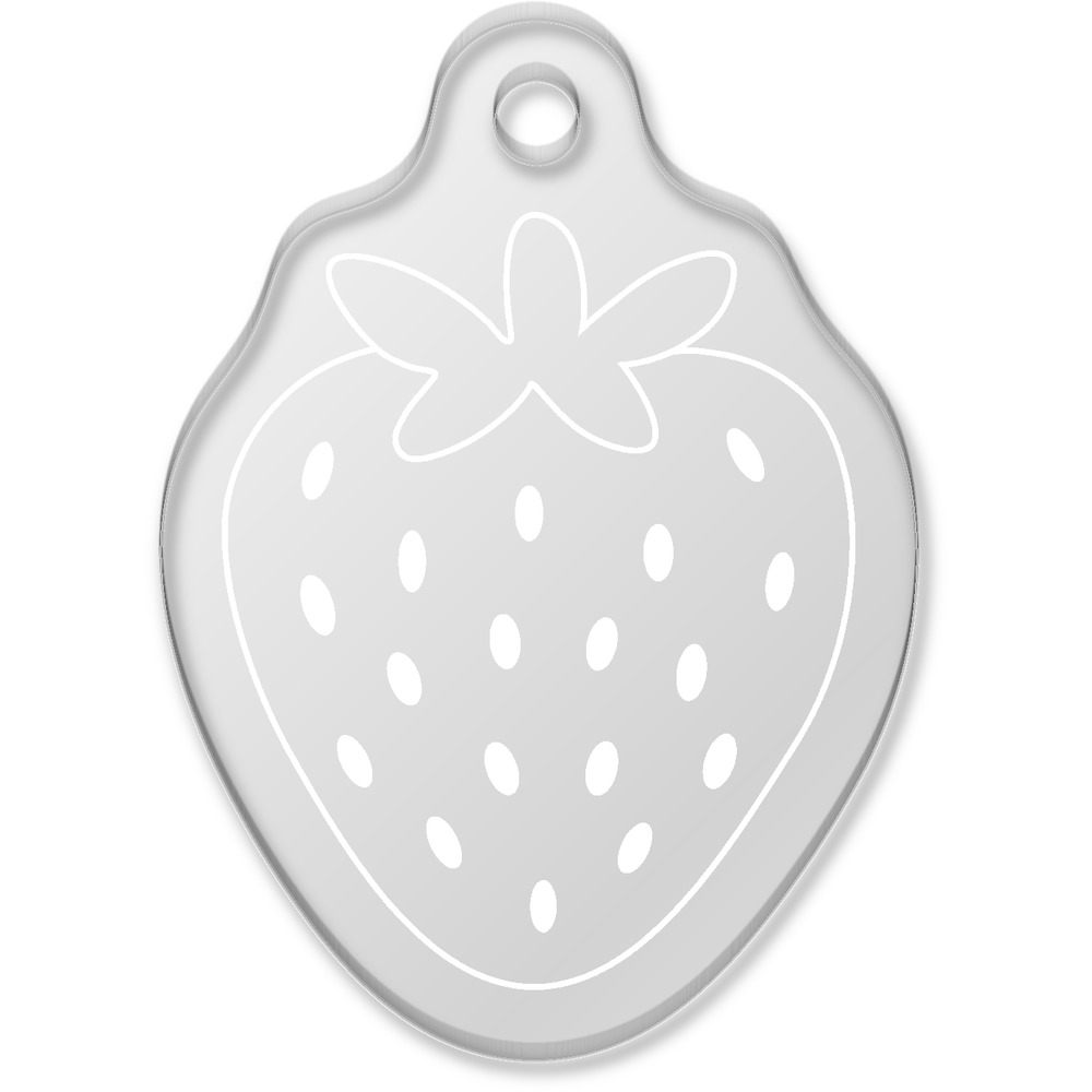 'Strawberry' Laser-Engraved Clear Shaped Acrylic Keyring / Keychain / Key Fob / Bag Tag (AK00089901)