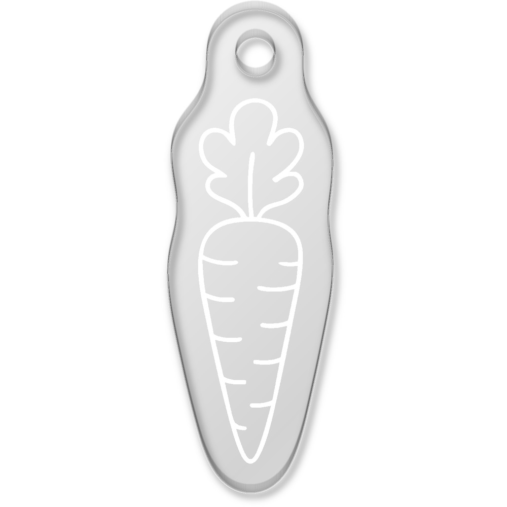 'Carrot' Laser-Engraved Clear Shaped Acrylic Keyring / Keychain / Key Fob / Bag Tag (AK00090989)