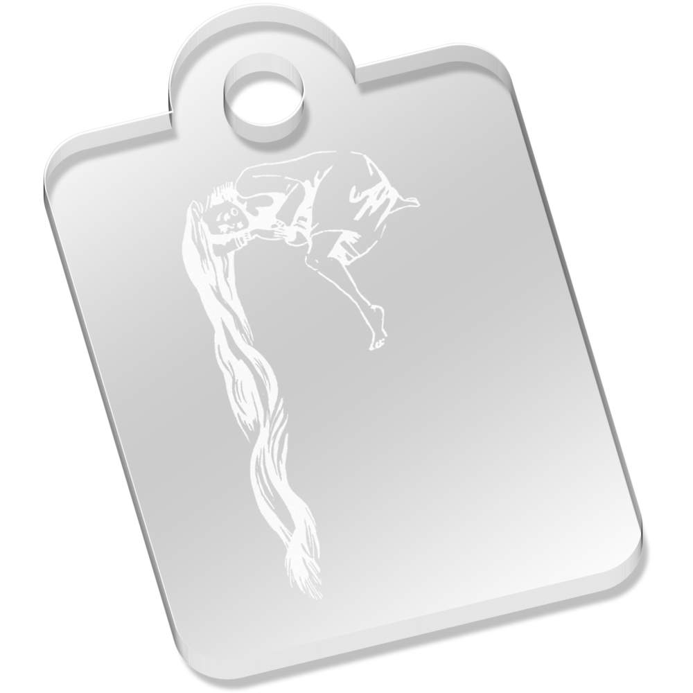 'Rapunzel' Laser-Engraved Clear Acrylic Keyring / Keychain (AK000772)
