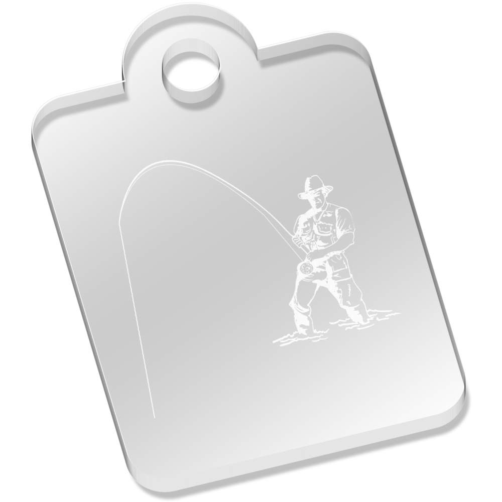 'Fisherman' Laser-Engraved Clear Acrylic Keyring / Keychain / Key Fob / Bag Tag (AK00001220)