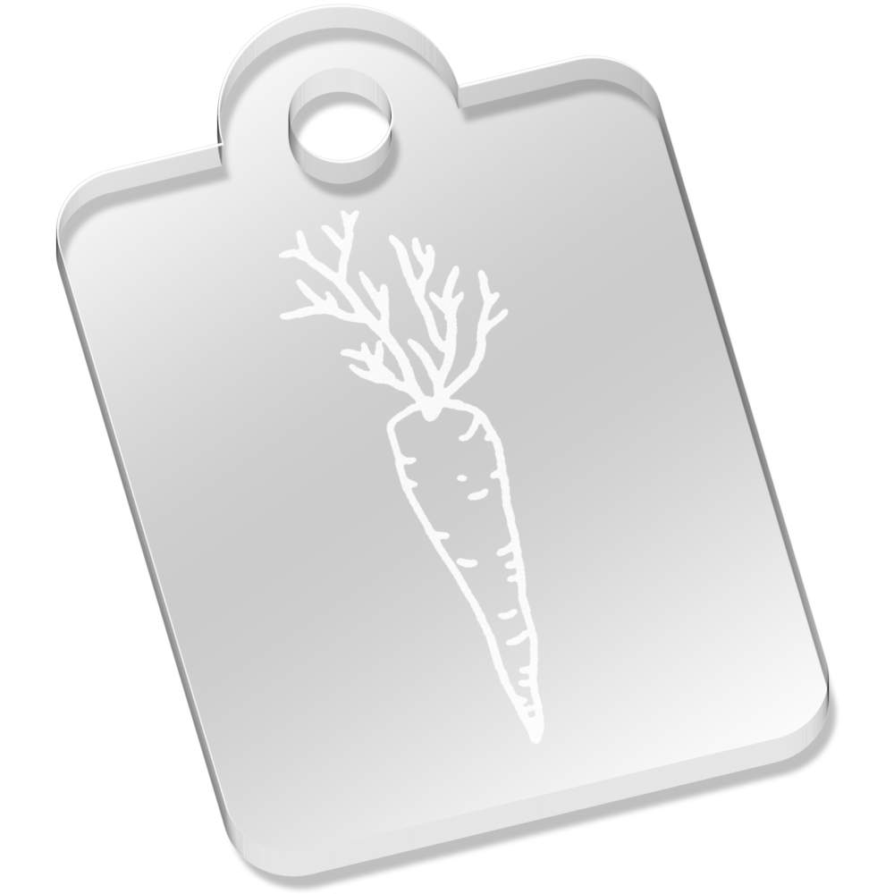 'Carrot' Laser-Engraved Clear Acrylic Keyring / Keychain / Key Fob / Bag Tag (AK00001288)